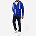 Ohoo Mens Slim Fit Zip Up Hoodie Cotton Blend Soft Fabric Basic Layering Comfy Jacket with Hidden Smart Pocket / DCF002-BLUE-L