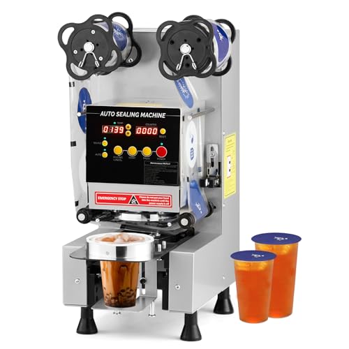 OlymStore Cup Sealing Machine Full Automatic, Electric Bubble Tea Machine,