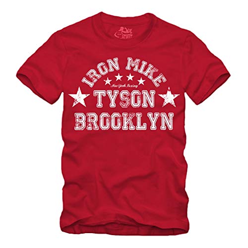 Brooklyn Iron Mike – T-Shirt Boxe Tyson Champ Boxclub Gym, rouge, XXXL