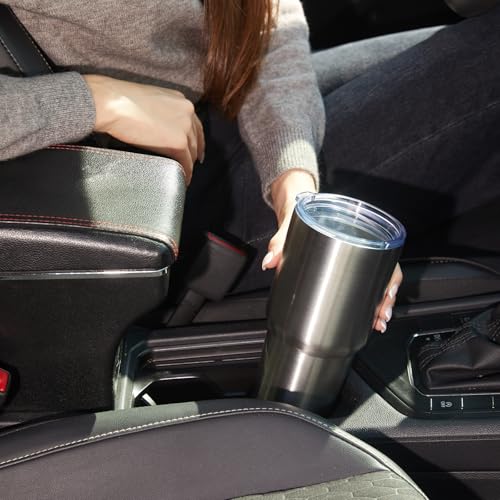 Image of MEWAY 30oz Insulated Tumbler With Lids and Straws,Stainless Steel Double Vacuum Coffee Tumbler Cup, Brush, Durable Powder Coated Coffee Cup for Cold & Hot Drinks, Office(Silver,4 PACK)