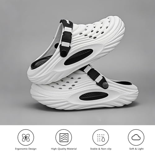 Breathable Slip-On Sandals for Men, 5cm/1.97in Summer Hollow Thick-Soled Beach Sandals, Non-Slip Eva Light and Comfortable Slippers, Suitable for Indoor and Beach Activities4