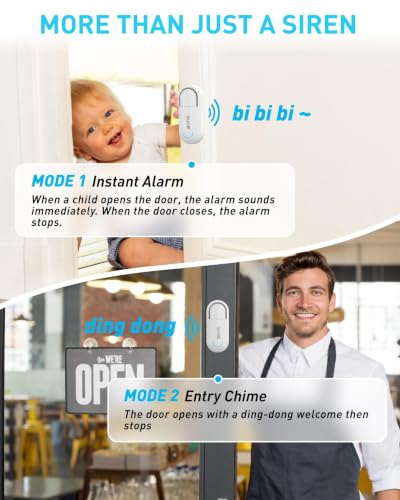 Alarmas para puertas SanJie con control remoto, 4 modos, 2 sensores miniatura 6