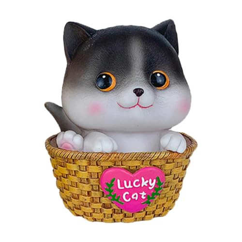 Image of Money Saving Bank with Coin Slot / /Creative Cartoon Design Money Bank / /Plastic Piggy Bank for Boys & Girls (Pack of 1) (Lucky Cat- Black)