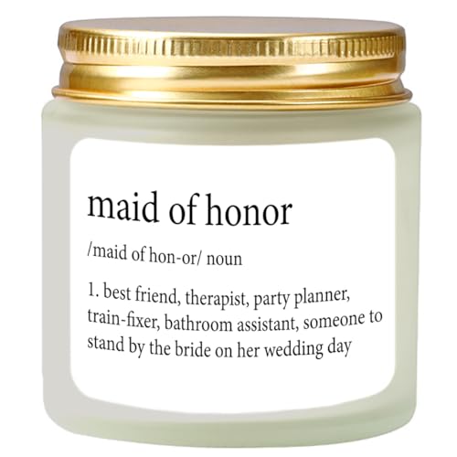 Vellsenne Scented Candle Maid of Honor Proposal Gifts - Lavender Soy Wax Candle - Bridesmaid...