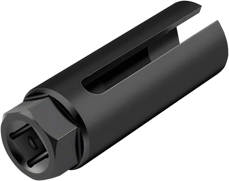 Car Oxygen Sensor Socket with Side Wire Cutout, 1/2" Drive by 7/8 Inch 6 Point Vehicles O2 Removal and Installation Tool, Auto Oxygen Sensor Wrench Removal Tool, Universal Fit (8MM/Black)