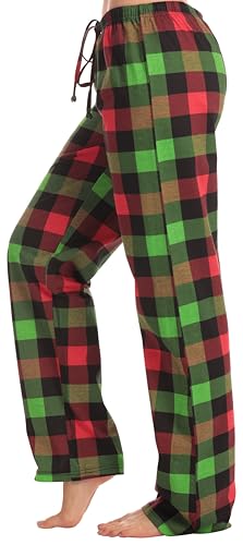 Image of Just Love Women's Buffalo Plaid Pajama Pants, 100% Cotton Jersey Knit Sleep and Lounge PJ Bottoms