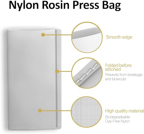 Rosin Bags 7,5x15cm Nylon Presstasche – Gefaltet & Genäht – Mesh Filter Beutel für Rosin Press & Öl Extraktion – Hitzebeständig bis 150°C – 10er Set (15)