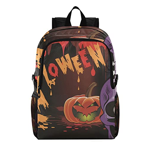 Sac à dos pliable Vnurnrn crâne violet pour le voyage des garçons et filles