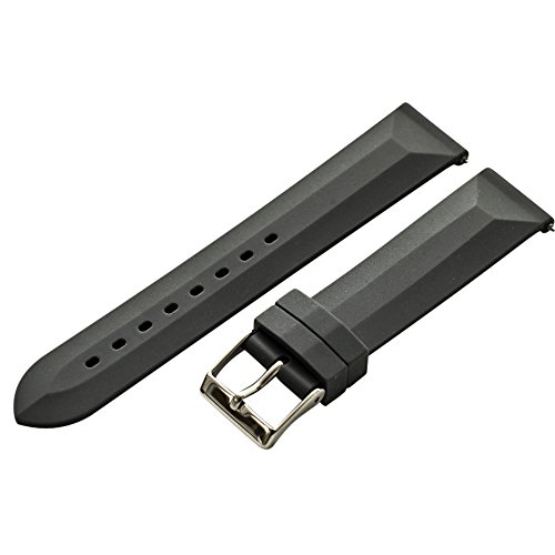 Clockwork Synergy - 2- Piece Ss Divers Silicone Watch Band Strap 22mm - Grey - Male and Female Watches
