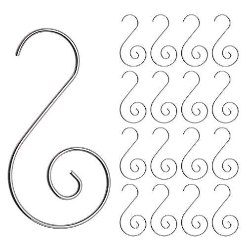 Cedilis 300 Pack Swirl Christmas Ornaments Hooks, Stainless Steel Christmas Tree Hanger, Christmas Stocking Hooks Great for Christmas Tree Decoration, Silver