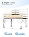 Canopy Tent 13x13 ft, Pop Up Gazebo One-Push Setup with 4 SandBags for Backyard Parties and BBQs, Mosquito Netting & Height Adjustable - Khaki & Coffee