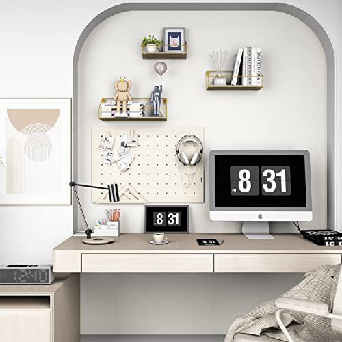 Petaflop Floating Shelves Wall Mounted Set Of 3 Gold Storage Shelf For Bathroom, Bedroom, Living Room, Kitchen #TOP4