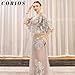 CORIOS Women's Flower Rhinestone Clutch Sparkly Crystal Pearl Beaded Shoulder Glitter Bridal Wedding Elegant Crossbody Bag With Detachable Chain Champagne