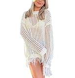 Photo Gallery maglione da donna hollow out, a maniche lunghe, all uncinetto, a maglia, oversize, copertura vintage, fairycore grunge top, nappe bianche, m Photo Gallery maglione da donna hollow out, a maniche lunghe, all uncinetto, a maglia, oversize, copertura vintage, fairycore grunge top, nappe bianche, m