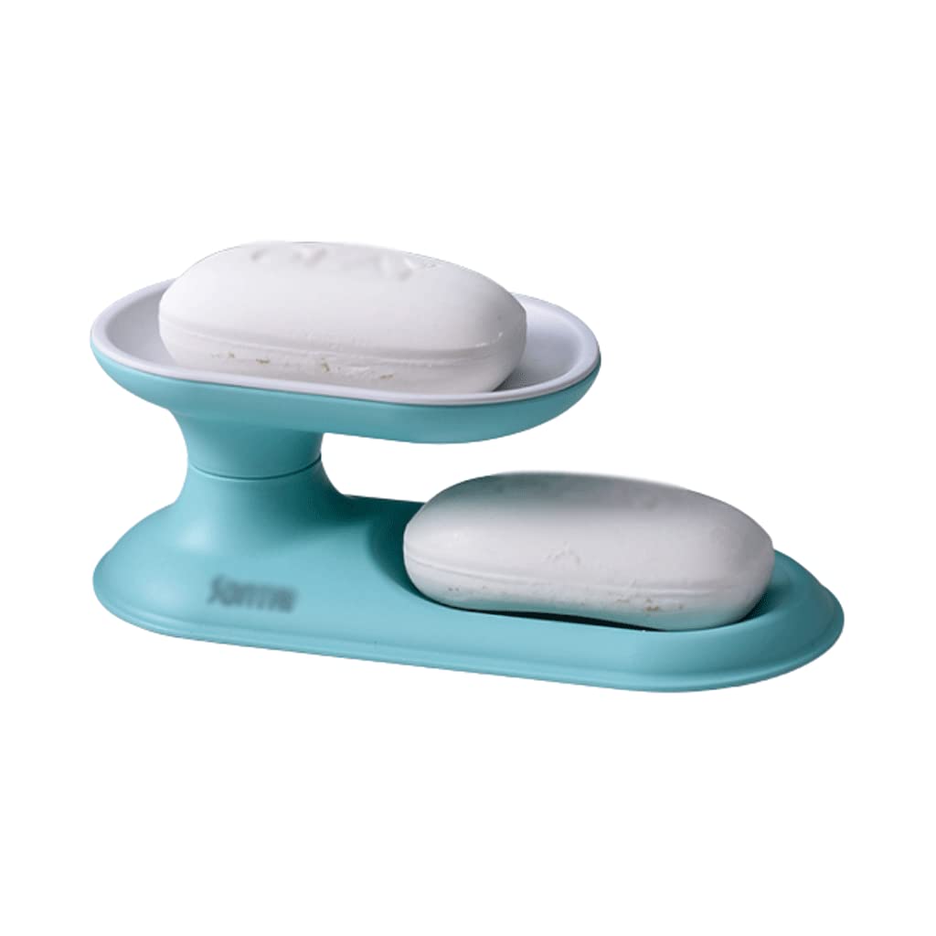soap box holder, Soap Dish Holder,SoapTray,Self-Draining Double-layer, Detachable Countertop Drain, Household