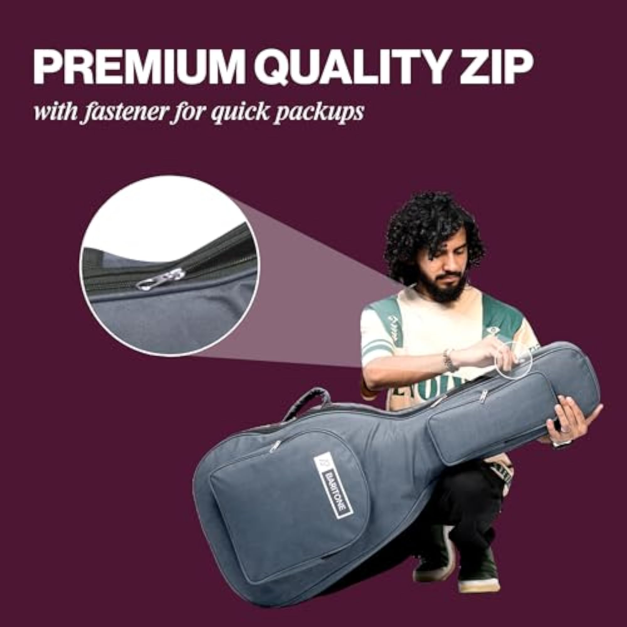 Polyester Blend Heavy Padded Guitar Bag for Acoustic Guitars
