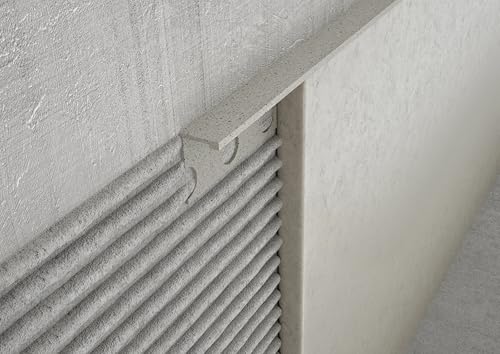 MINUTA PROFILI Profilo Alluminio Terminale Per Piastrelle Profili Alluminio Per Rivestimenti Ceramica Mosaico Marmo Profili In Alluminio Sabbia Barra 2,5 M X 12 Mm Facile Da Installare (AVORIO)