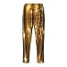 Gold Sequin Sparkle Print Fashion Pajama Bottoms,Cotton Pajamas,For Both Lounging At Home And Casual Outings
