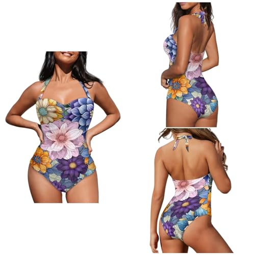 Dreaweet Matching Swimsuits for Mom and Daughter,One Piece Swimsuits Tummy Control Bathing Suits3