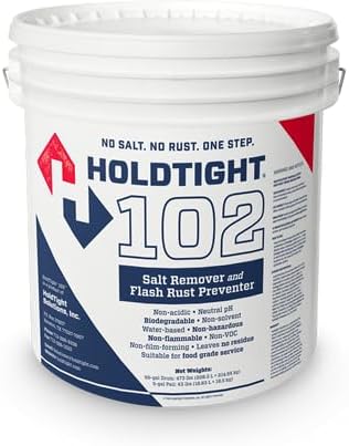 HoldTight102 Anti-Rust Anti-Corrosion Additive Surface Treatment & Cleaner, Removes Salts, Prevents Flash Rust, Premature Rusting, Evaporates from Surface 5-Gallon Pail