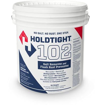 HoldTight102 Anti-Rust Anti-Corrosion Additive Surface Treatment & Cleaner, Removes Salts, Prevents Flash Rust, Premature Rusting, Evaporates from Surface 5-Gallon Pail