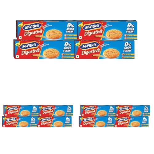 Image of McVities Digestive High Fibre Biscuits with Wholewheat and Zero Added Sugar, 150g (Pack of 12)