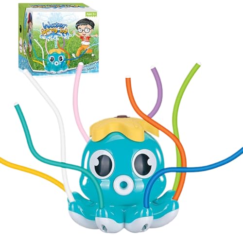 Kids Water Sprinkler, Octopus-Shaped Outdoor Yard Sprinkler with 8 Swinging Tubes, Fun Garden Sprayer Toy for Children Ages 3+, Perfect Pool, Backyard, School, Birthday, Travel