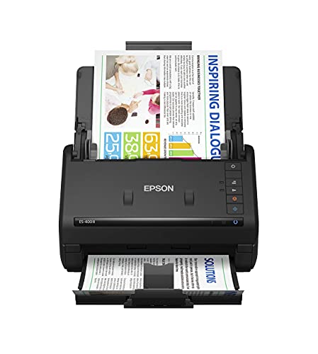 Epson Workforce ES-400 II Color Duplex Desktop Document Scanner for PC and Mac, with Auto Document...