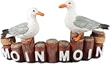 Moin Moin Poller mit Möwe 18cm Vogel See Nordsee Hafen Maritim Deko FBA GCG 2630