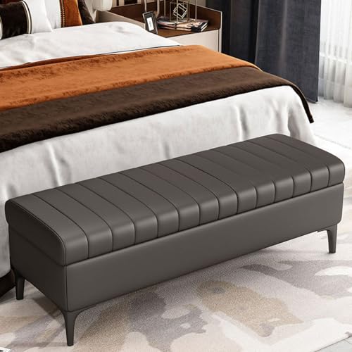 Banco de almacenamiento con asiento tapizado y estante de madera maciza, reposapiés multifuncional para sala de estar, pasillo y dormitorio