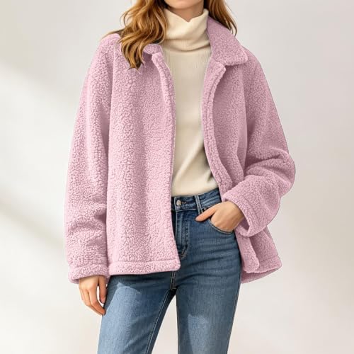 Sherpa Fleece Jacket Women Thermal Faux Shearling Oversized Jacket - image 3
