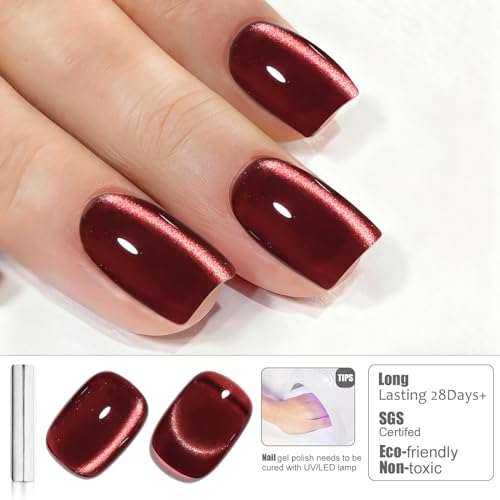 Esmalte en gel Vishine 16ml con efecto ojo de gato rojo miniatura 2