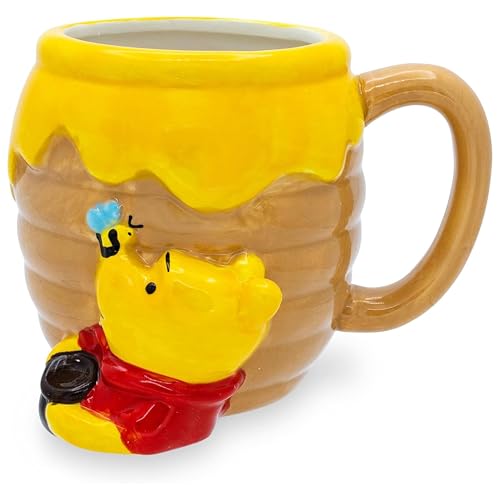 Silver Buffalo Winnie the Pooh Honey 'Hunny' Pot Ceramic 3D Sculpted Coffee Mug, 23 Ounces
