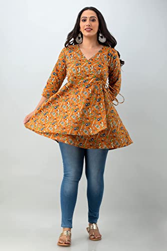 Image of feranoid Women Cotton Angrakha Kurti