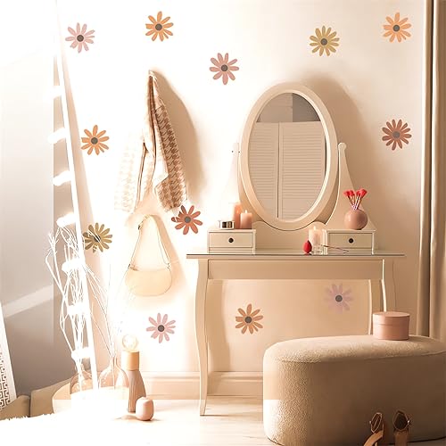 60 adhesivos vinilos para pared con flores amarillas miniatura 4