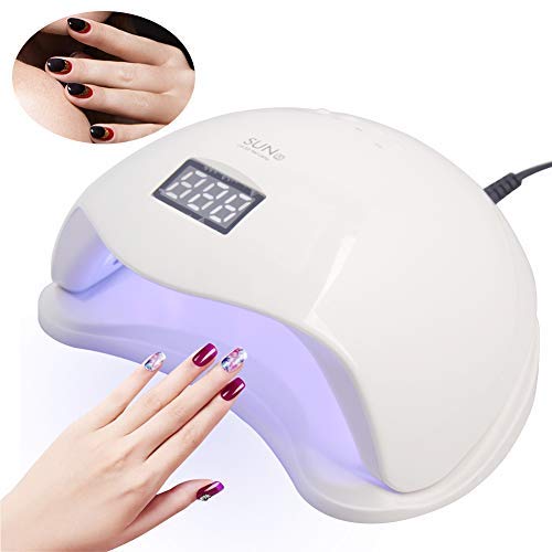 48W LED Nail Dryer UV Curing Lamps Light Auto Sensor Nail Gel Polish Dryer Auto Sensor Nail Gel Polish Dryer With 4 Timer Setting, Professional For Fingernail Toenail Polish Art