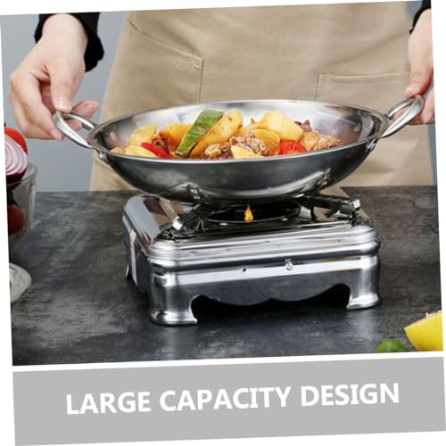 Wok de acero inoxidable con doble asa y superficie antiadherente miniatura 3