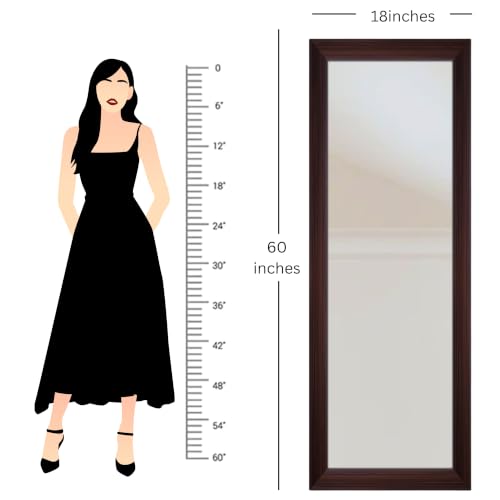 Image of Creative Arts n Frames 45X150 CM Full Length Dressing Chevel Long Strong Framed HD Mirror for Bedroom Living Room Home Office (Regular Chocolate 18x60 inch Full Length Framed Rectangle HD Mirror)