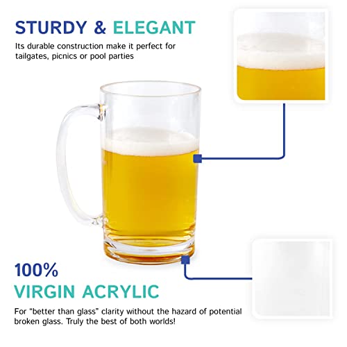 Huang Acrylic Clear 20Oz Beer Oktoberfest Mug Drinking Glass With Handle Set Of 4 #TOP5