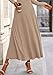 PRETTYGARDEN Women's Spring 2 Piece Outfits Dressy Casual Ribbed Knit Long Sleeve Crop Tops Maxi Flowy Skirts Matching Sets (Khaki,Large)