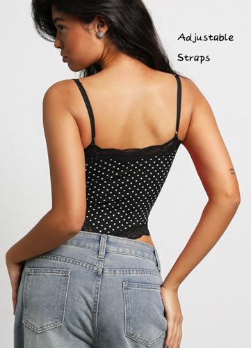 Image of Navneet Women Sexy Lace Bodysuit Lace Trim High Cut Thong Spaghetti Strap Cami Bodysuit Going Out Tank Tops Body Suit