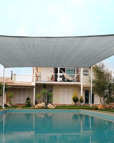 Quictent Toldo impermeable de 20 x 16 pies para patios, tela de poliéster de 185 g, 98 % de bloqueo UV para exteriores, refugio para uso comercial, patio trasero, jardín, cubierta, kit de herramientas