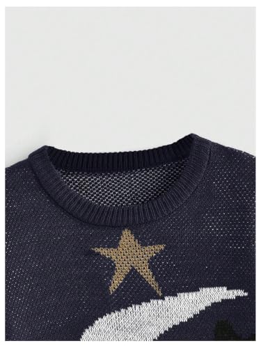 Image of WDIRARA Women's Goth Cartoon Pattern Sweater Knit Pullover Top