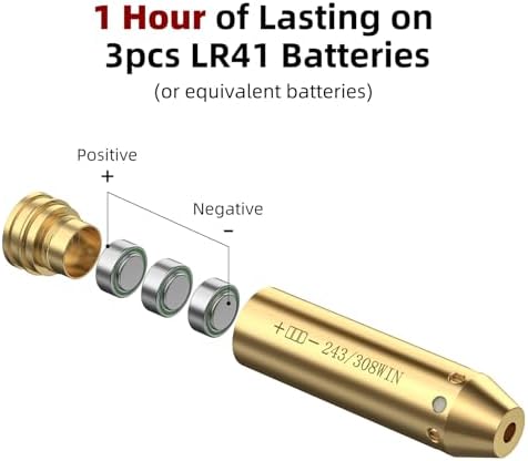 EZshoot 243 308 Bore Sight Laser Red Dot Laser Bore Sighter with 2 Sets of Batteries — view 3