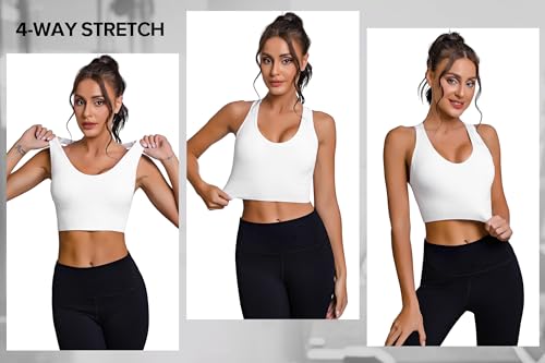 Sykooria 3 Pack Strappy Sports Bras For Women High Impact Supportive Padded Workout Bras Crop Workout Tank Tops thumb #2
