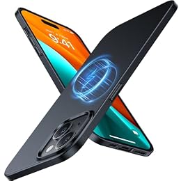TORRAS Magnetic Slim Fit for iPhone 15 Case, Compatible with MagSafe, Black