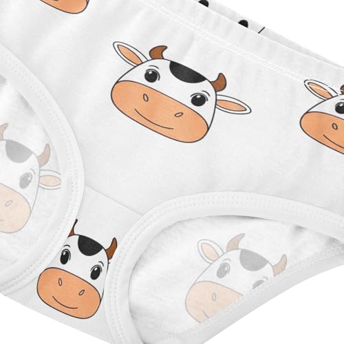 Pattern Girls Underwear Toddler 2t Cotton Panties for Girl Cute Cartoon Cow Faces White Underpants Briefs4
