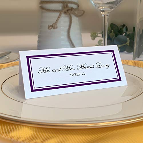 Cartes de placement mariage blanc nacré pour impression de table facile