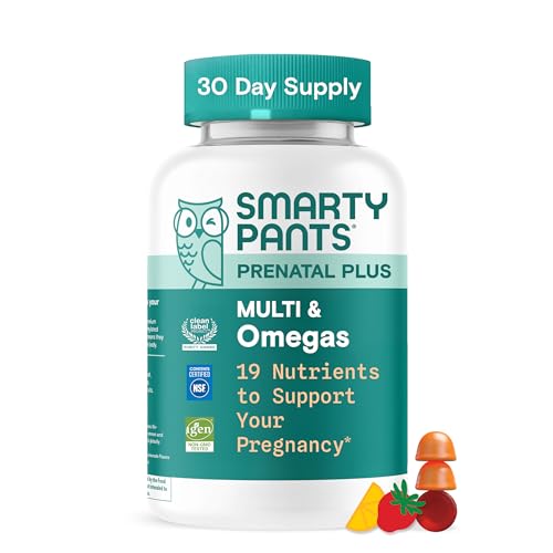 SmartyPants Prenatal Multivitamin Gummies, Vitamin D & C, Omega 3, 90 Ct