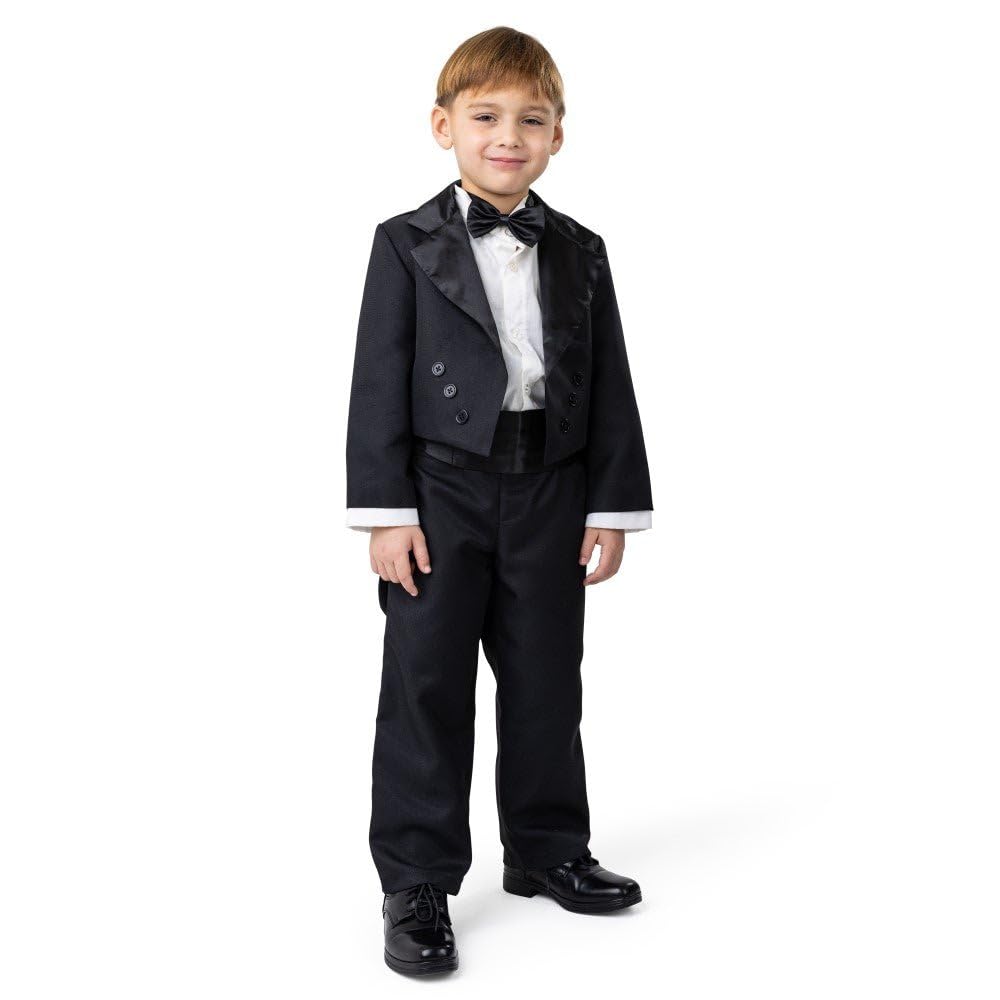 Dress Up America Butler Costume for Kids - Black Tuxedo Dress Up Set